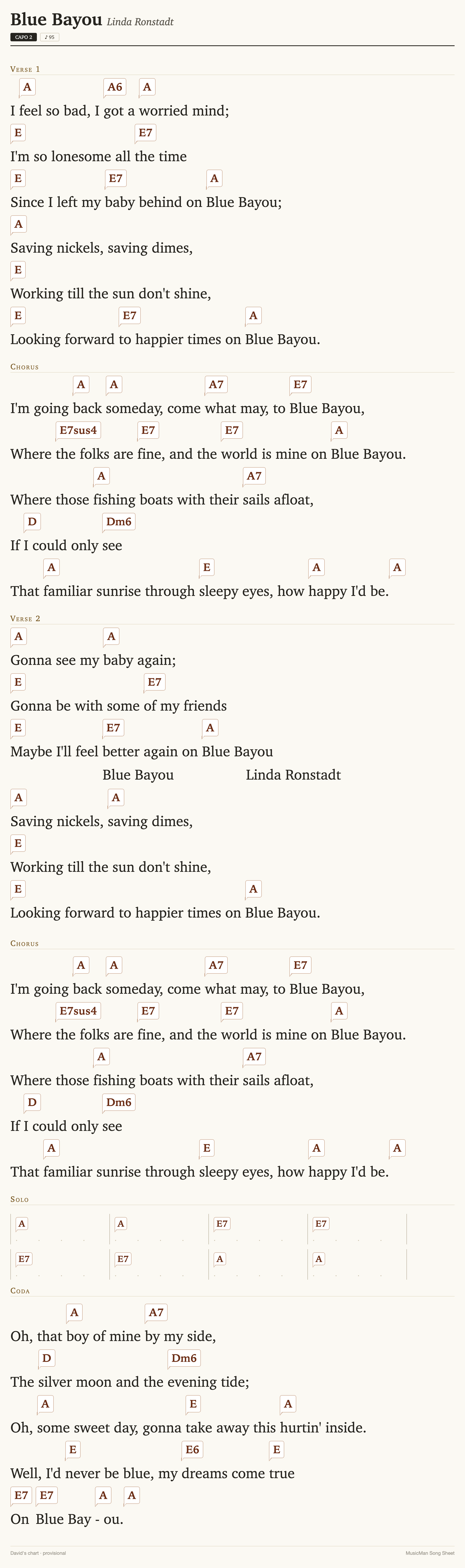 Song sheet