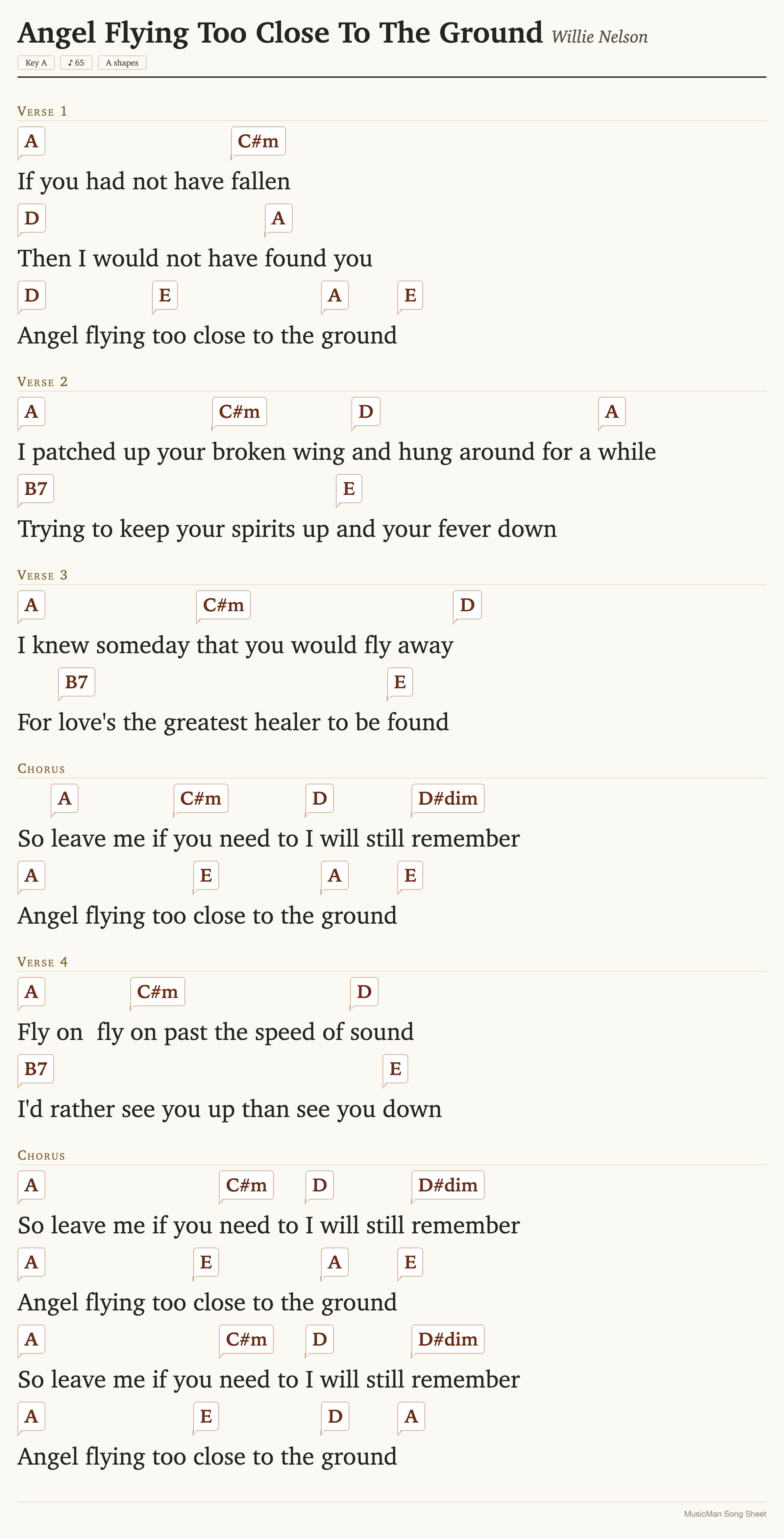 Song sheet