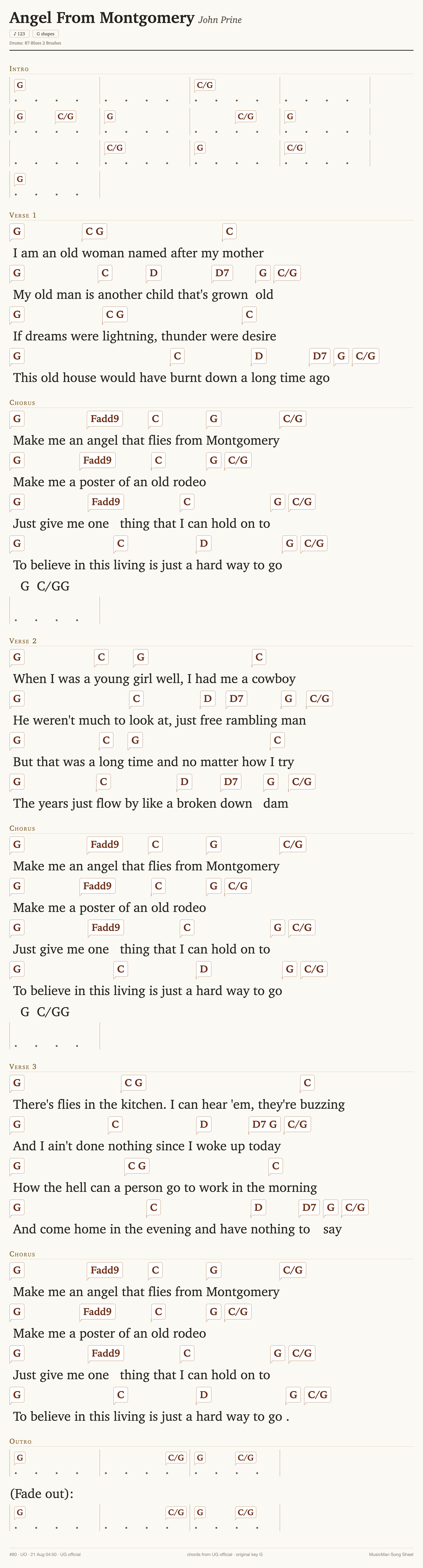 Song sheet