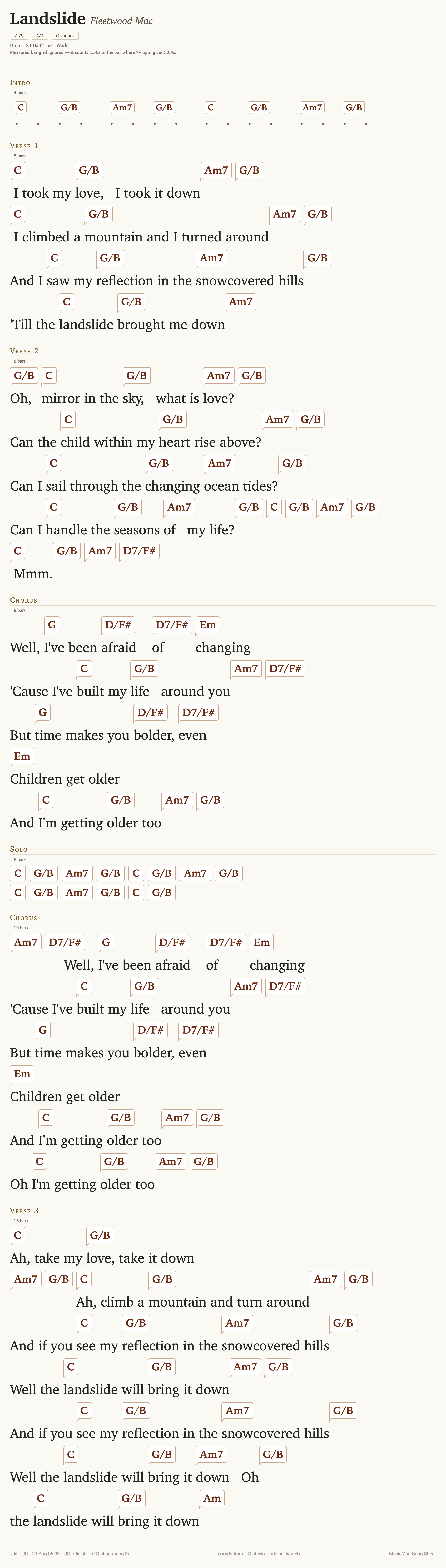 Song sheet