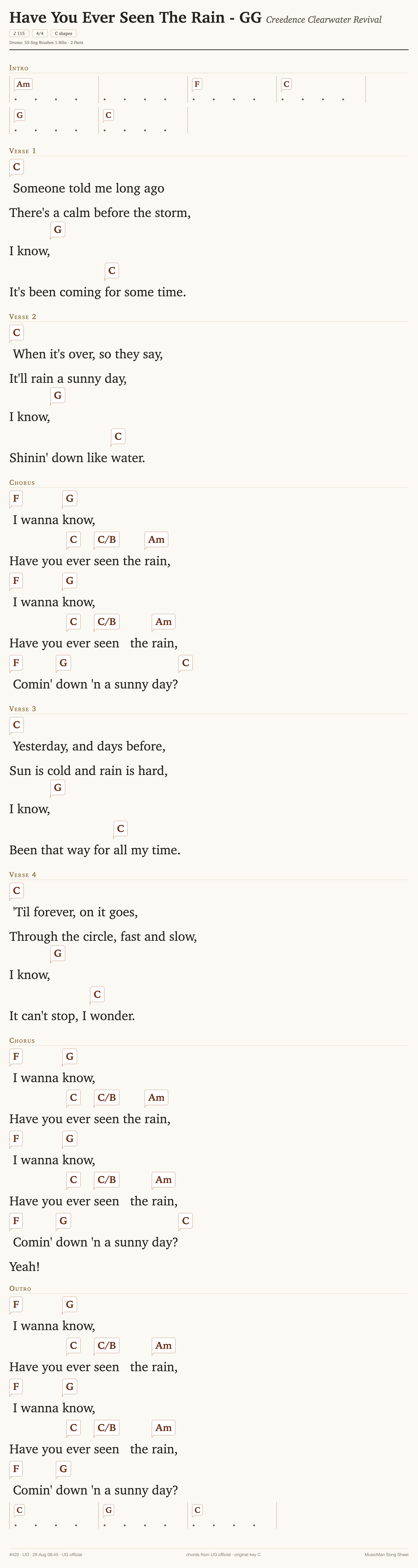 Song sheet