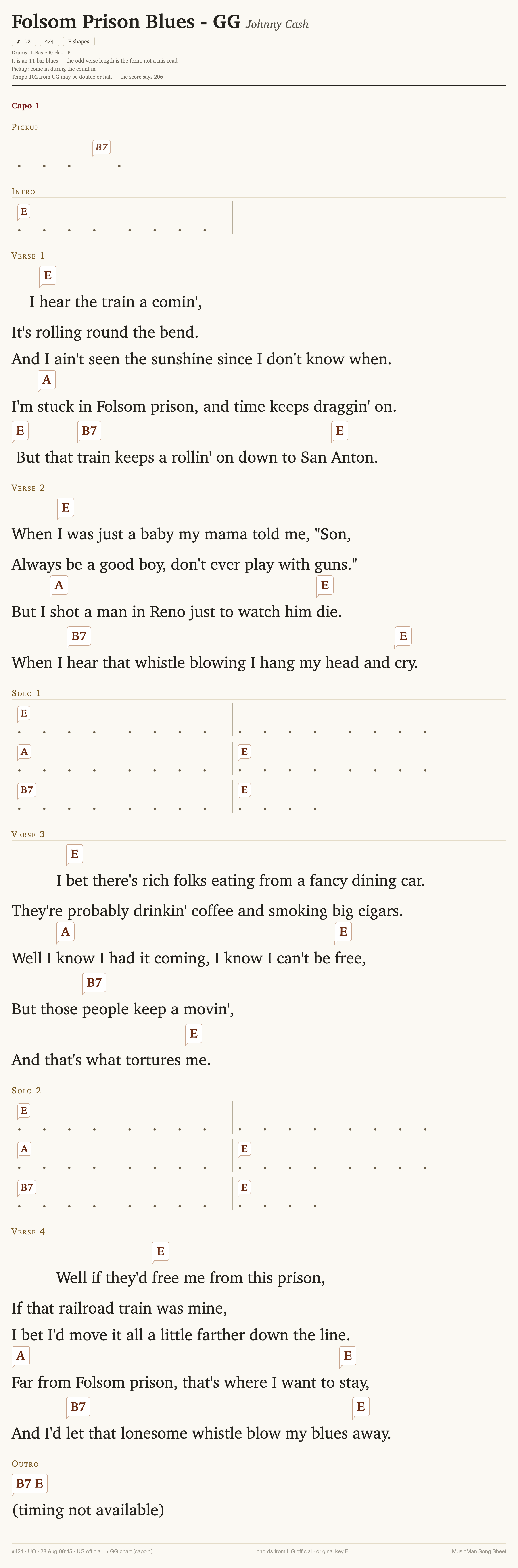 Song sheet