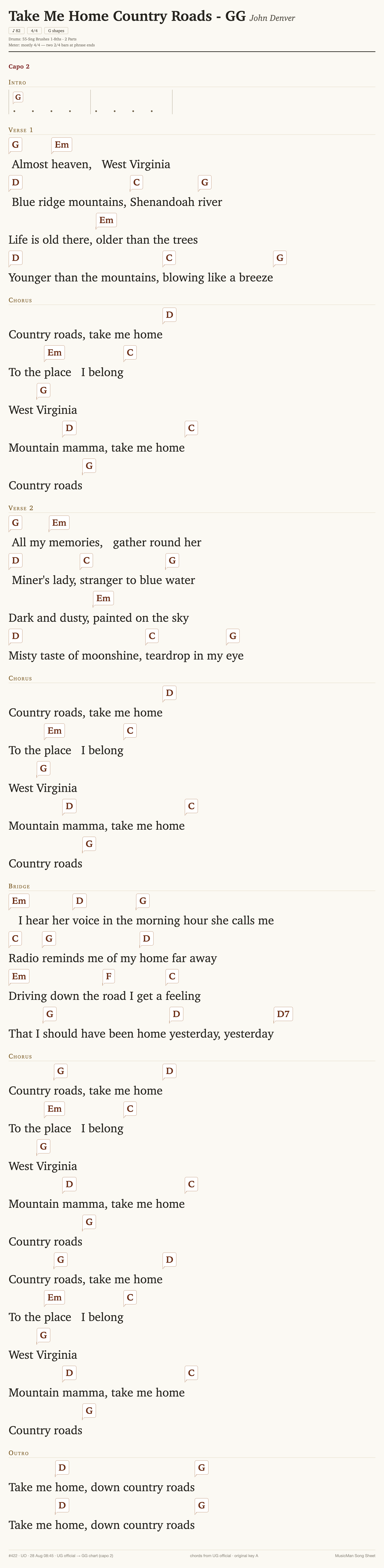 Song sheet