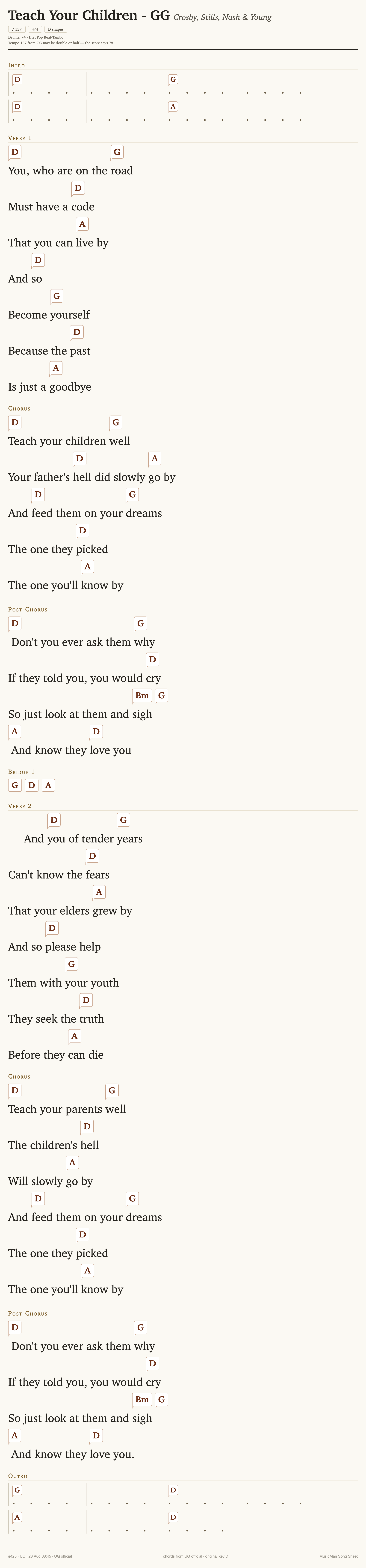 Song sheet