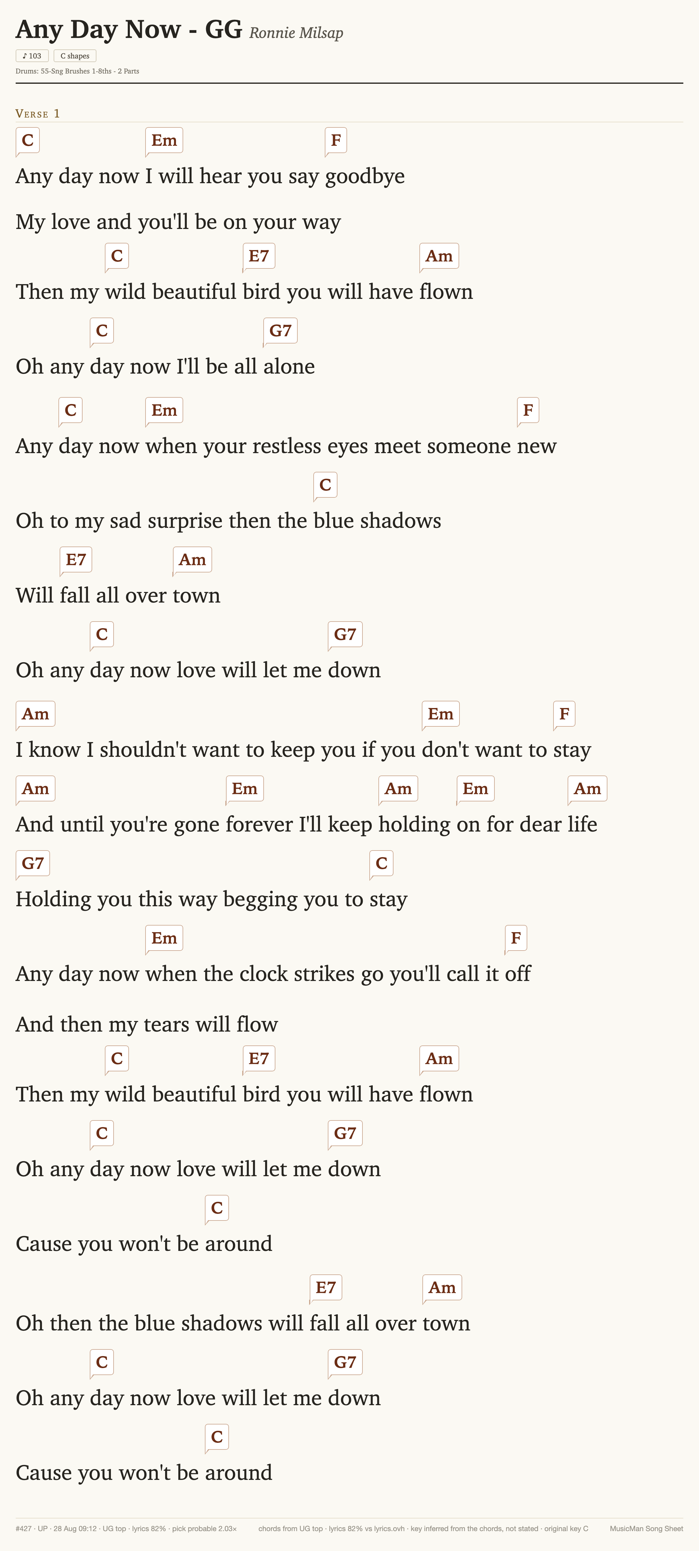Song sheet