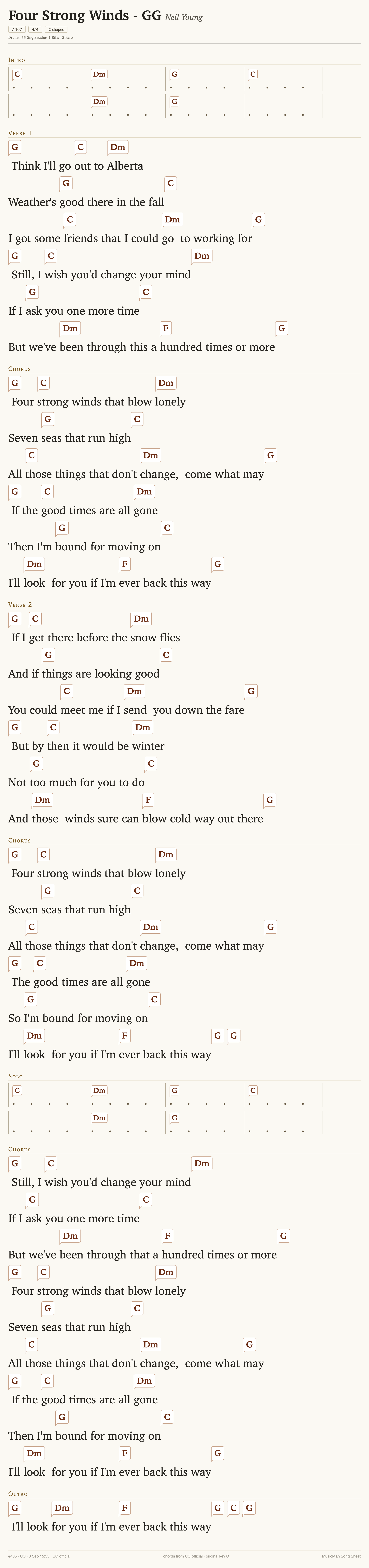 Song sheet
