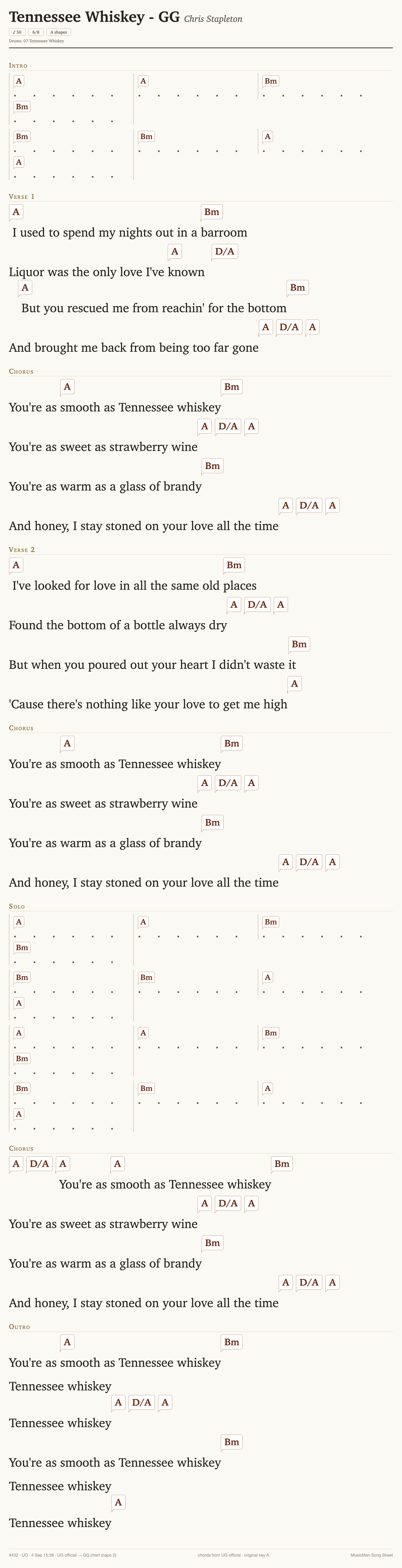 Song sheet