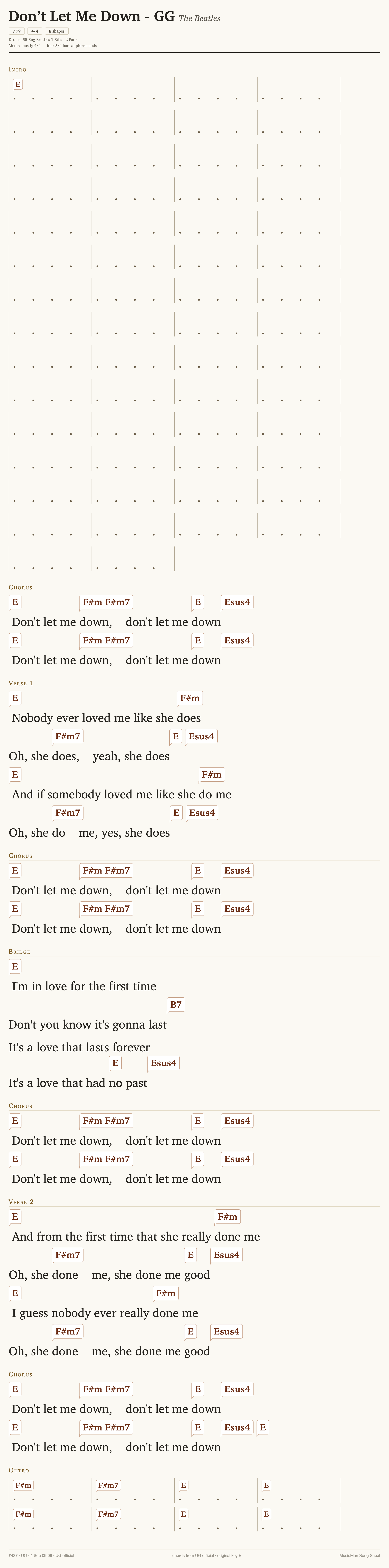 Song sheet