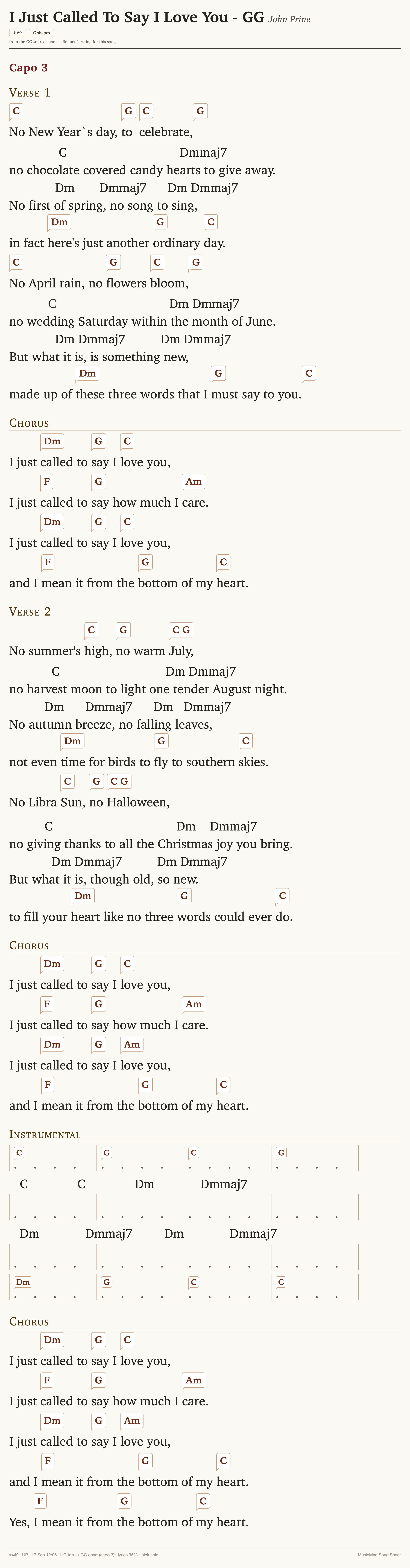 Song sheet