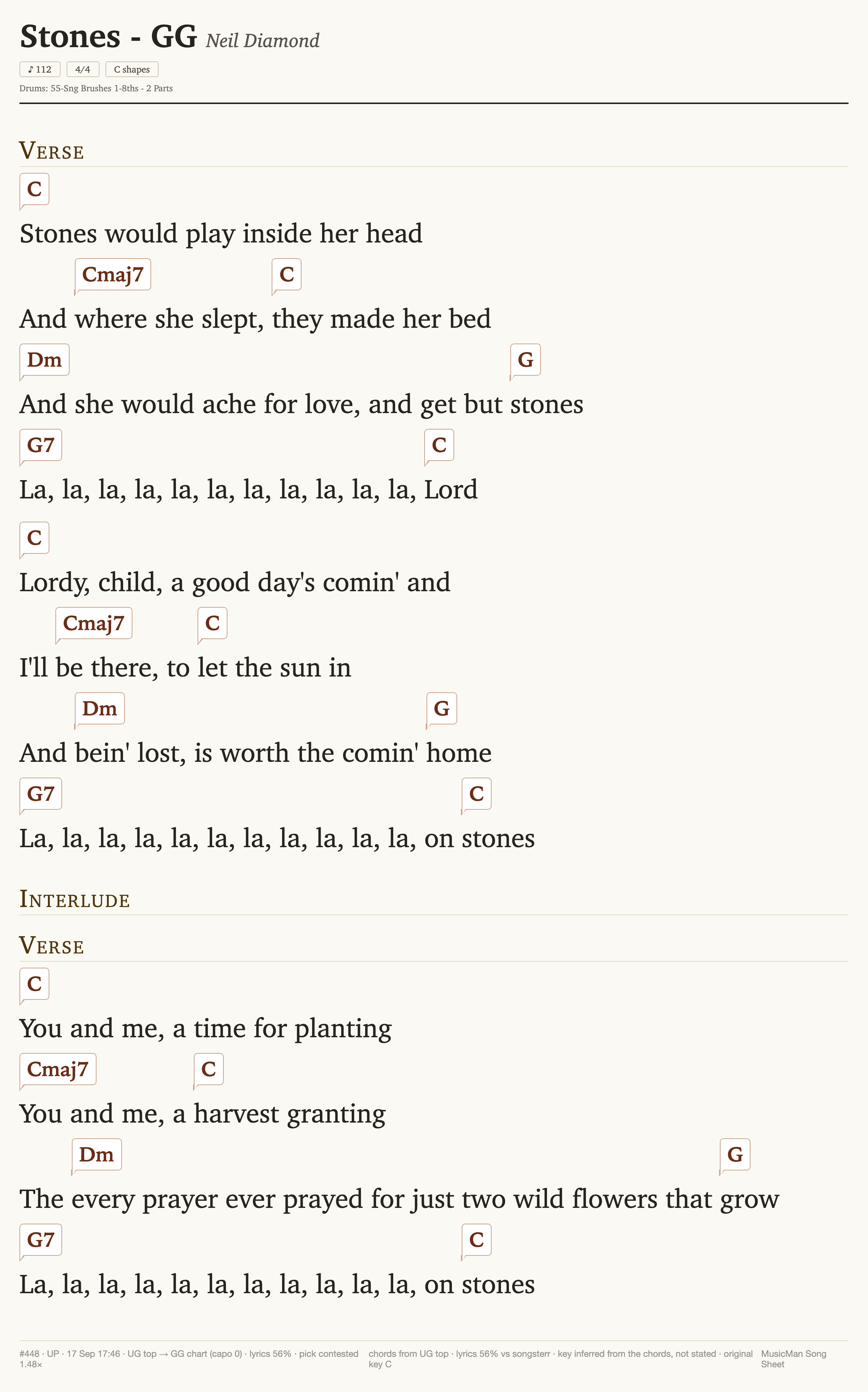 Song sheet
