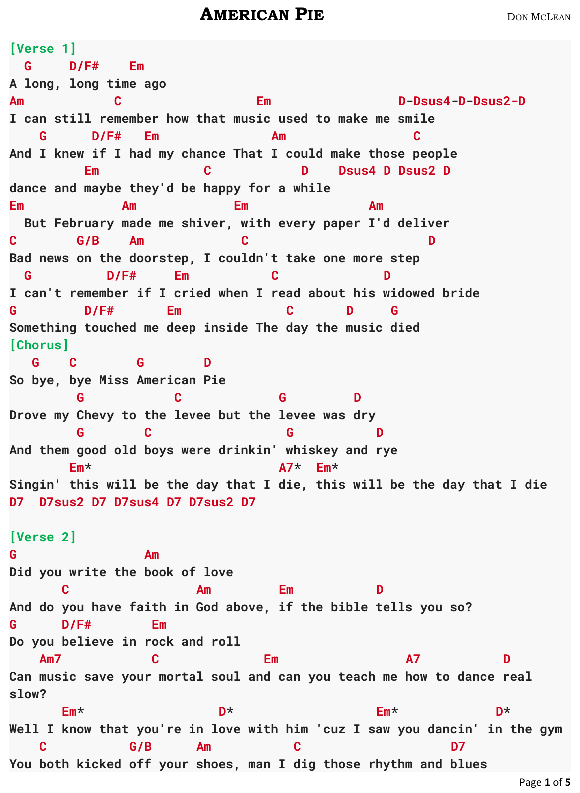 Chart page