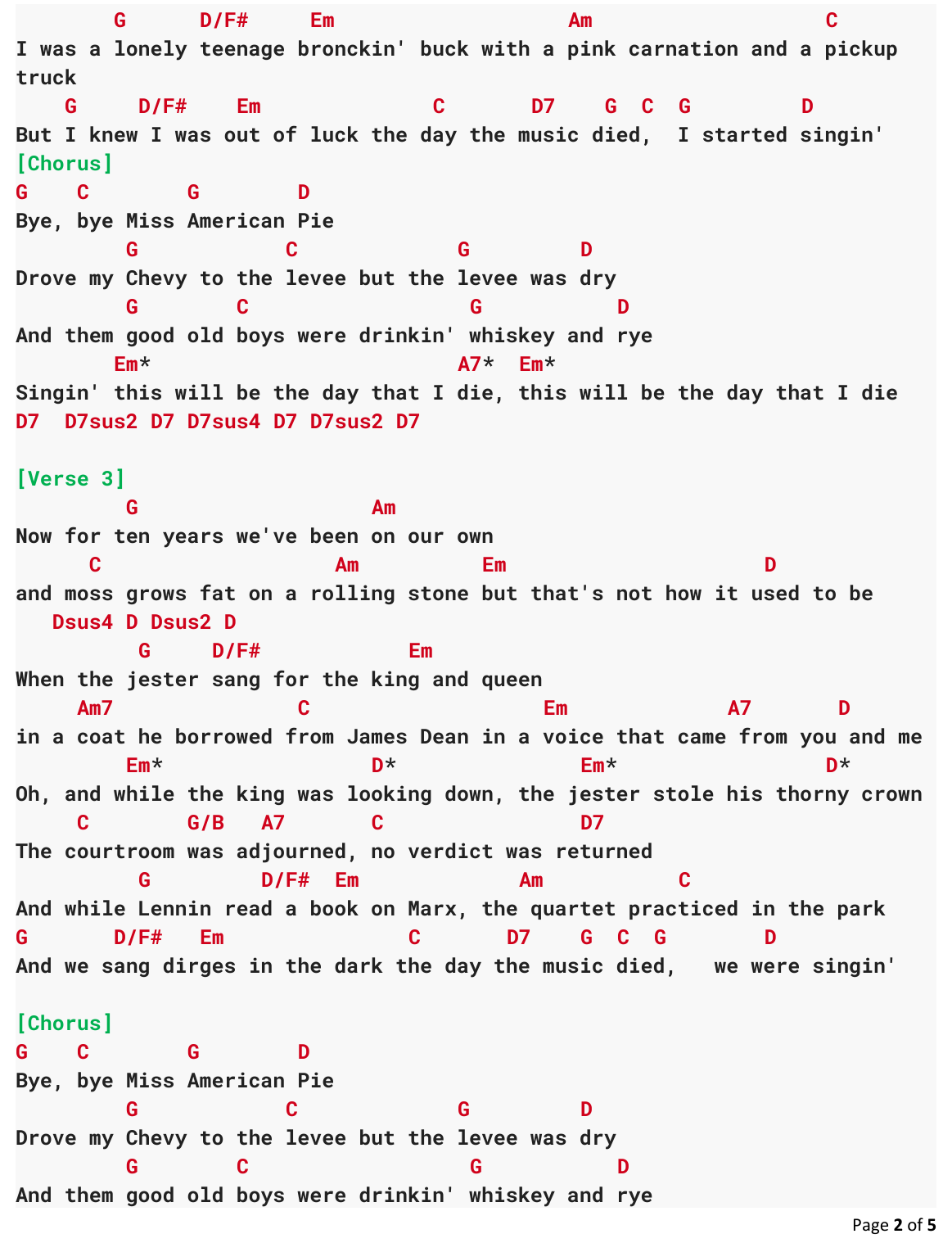 Chart page