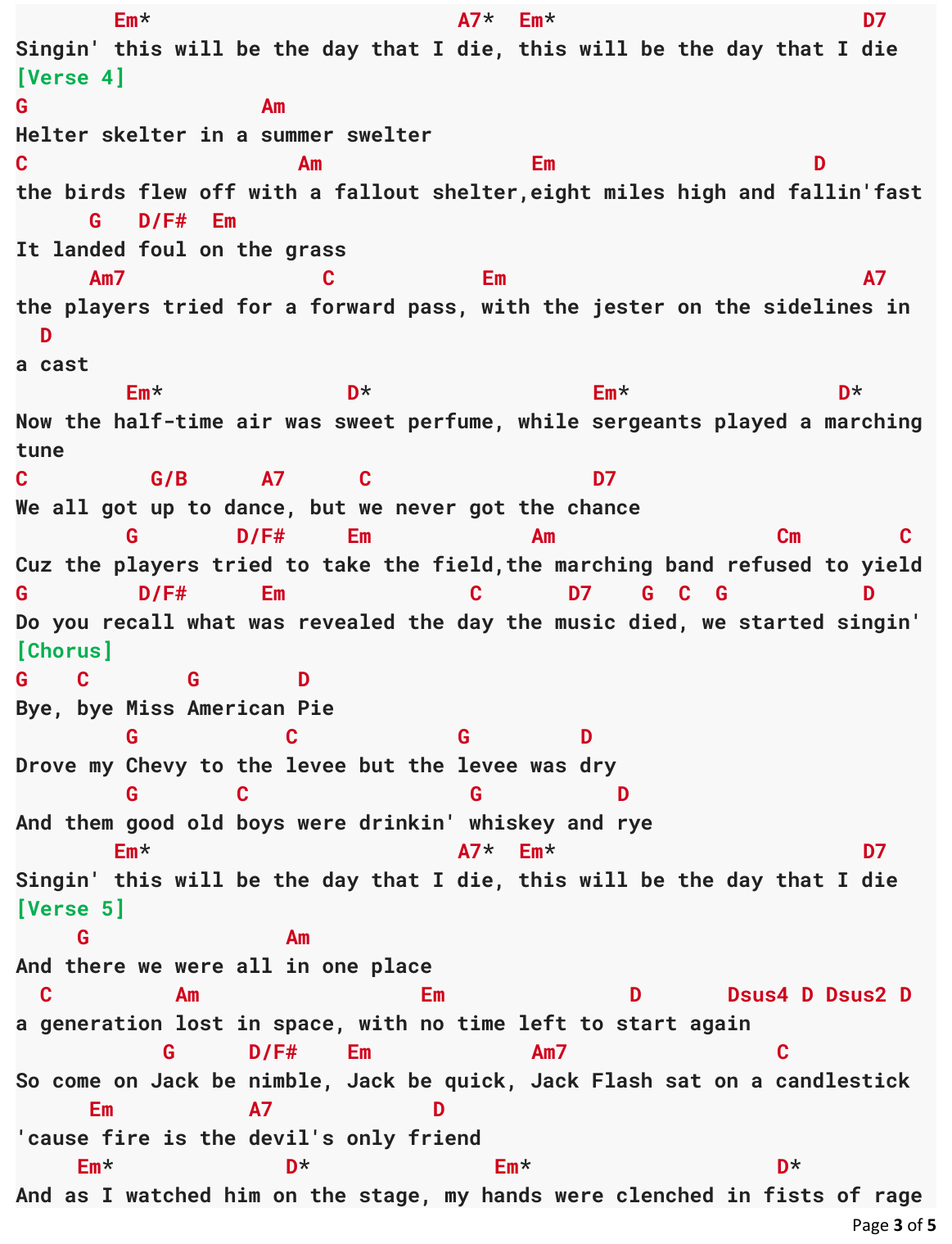 Chart page