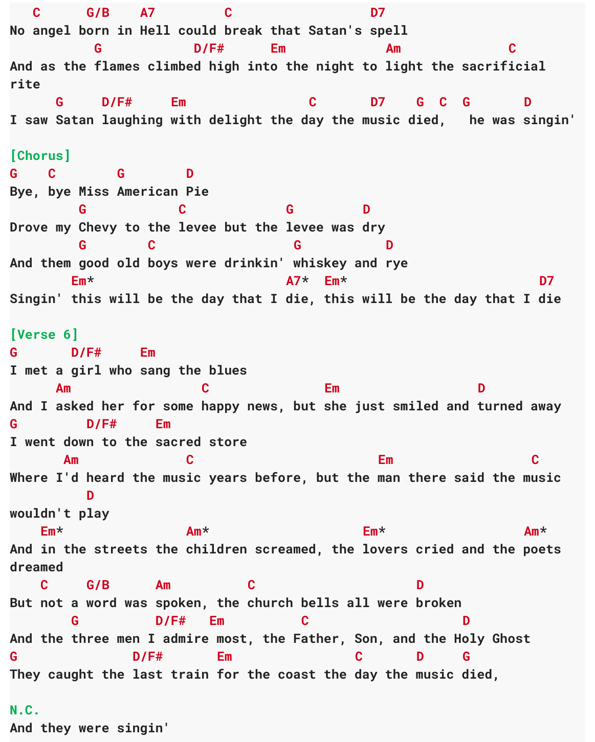 Chart page