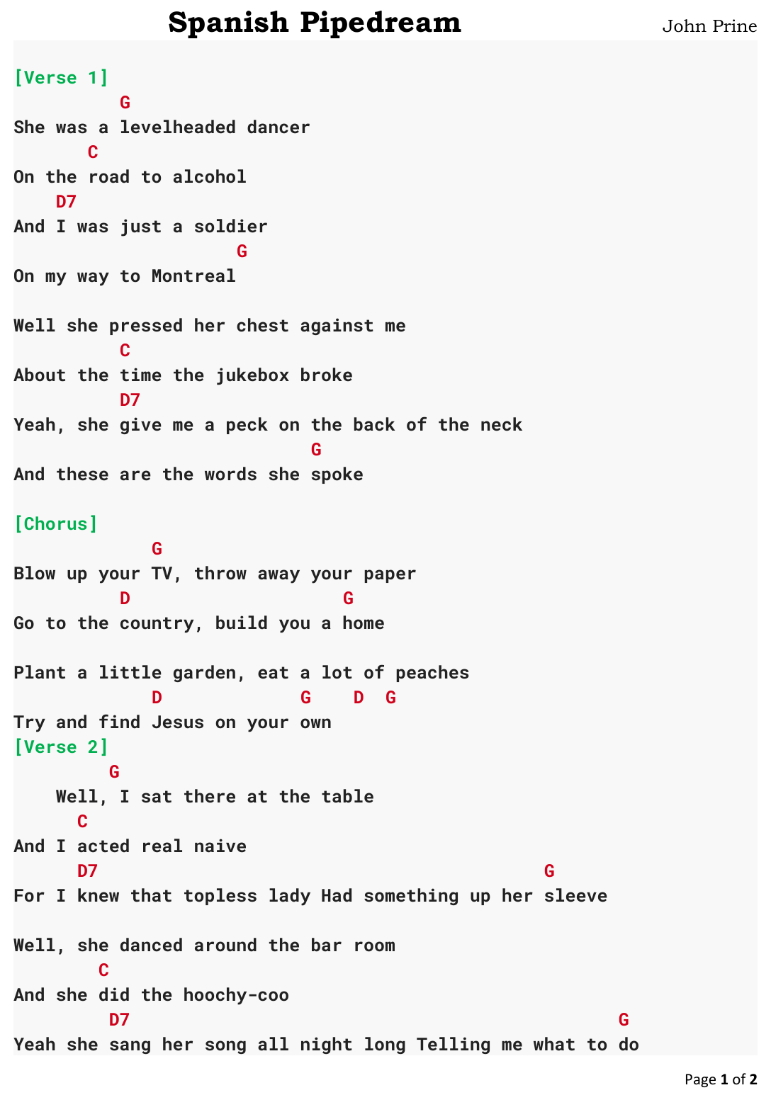 Chart page